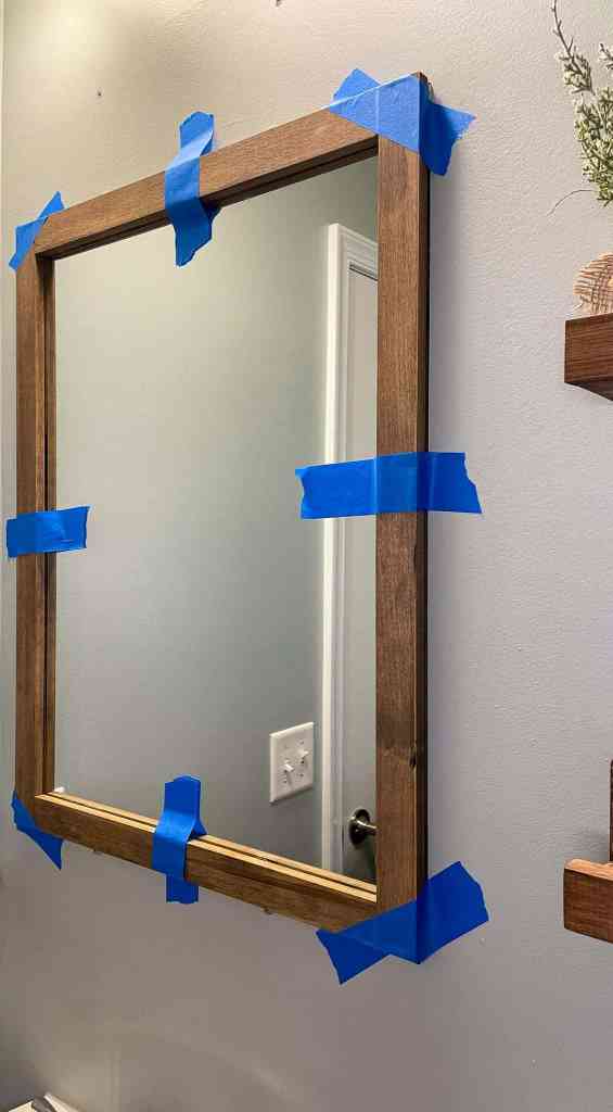 rustic wood mirror frame