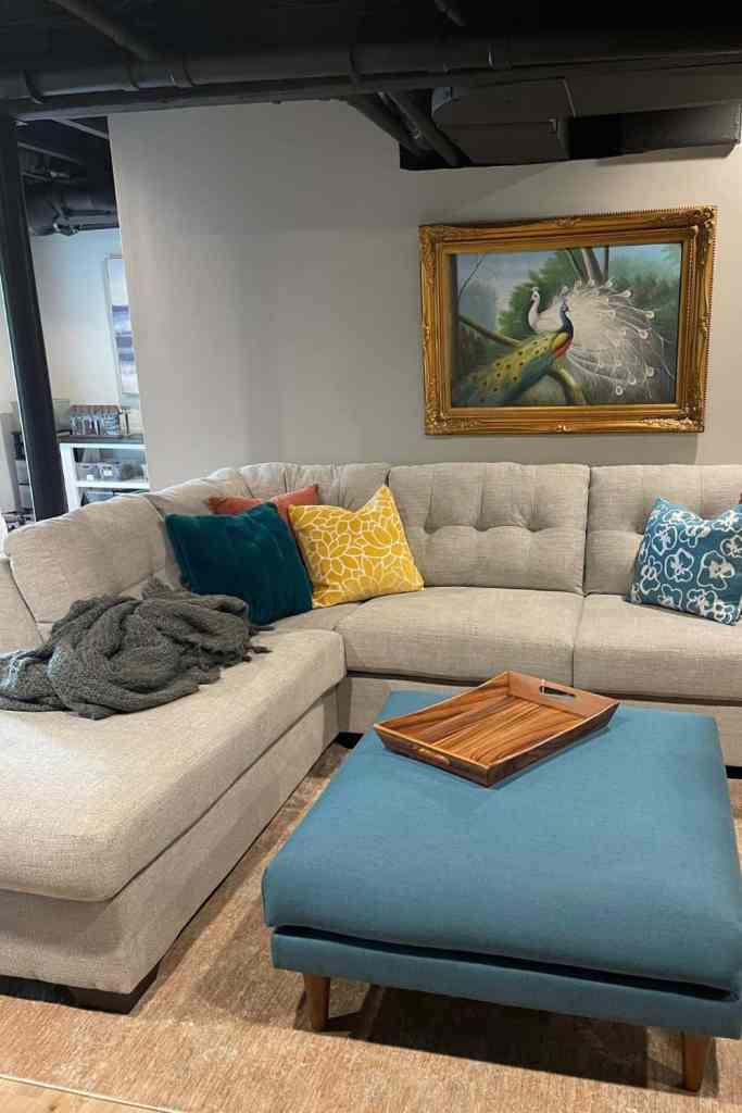 agreeable gray living room area