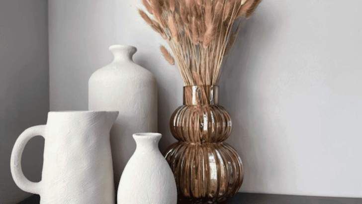 DIY Clay Vase Using Textured Paint