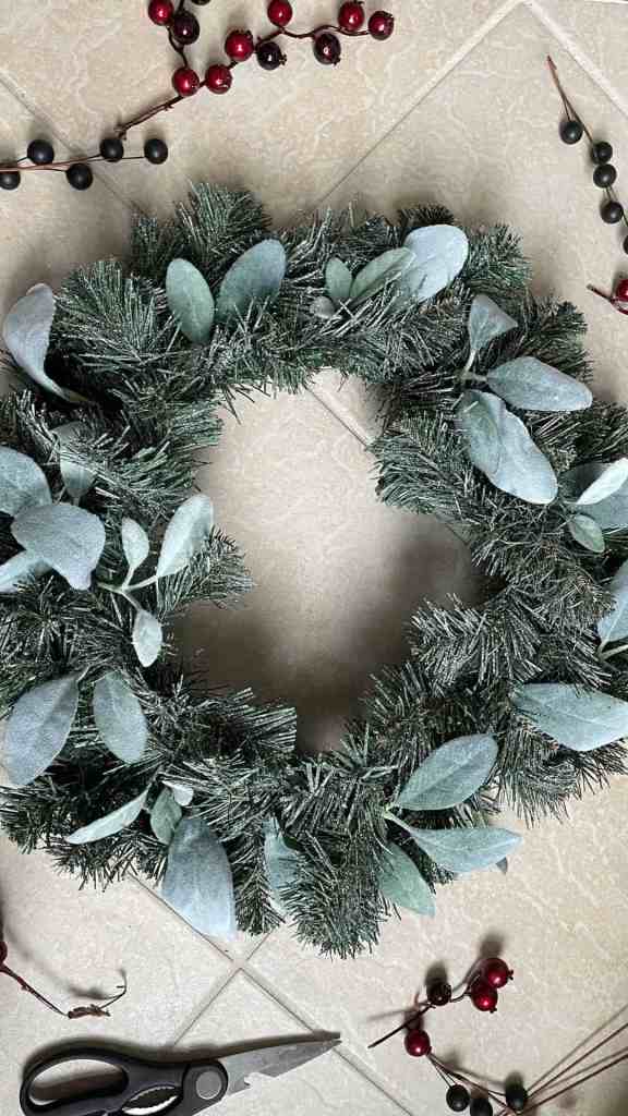 flocked holiday wreath project