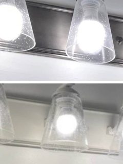 spray painted light fixture