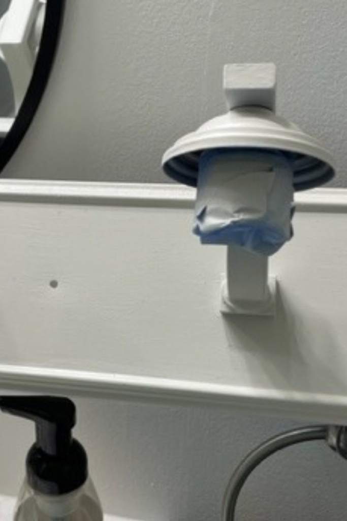 spray painted light fixture