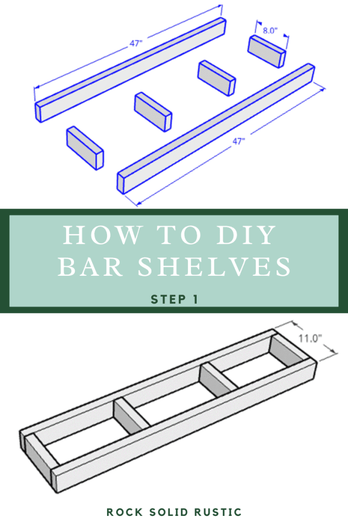 diy bar shelves