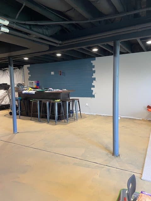 bunglehouse blue accent wall